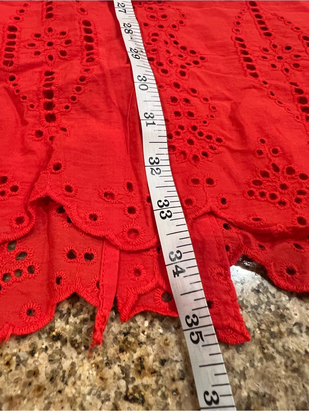 Commense Cotton Eyelet Embroidery Top Midi Skirt Set Red Size M NWT 2 Piece - Picture 11 of 15